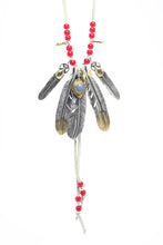 Load image into Gallery viewer, Necklace with Turquoise and Silver Feather Setup
