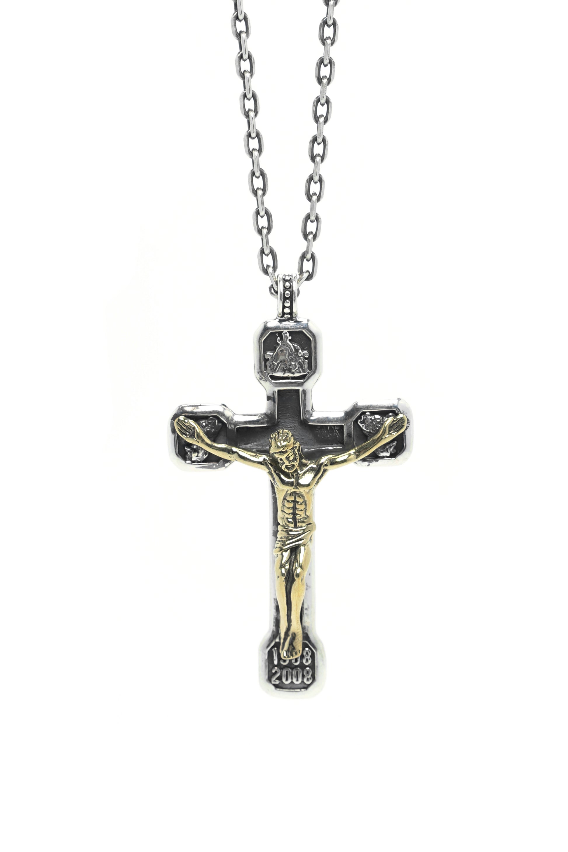 Jesus Cross Brass 925 Silver Pendant