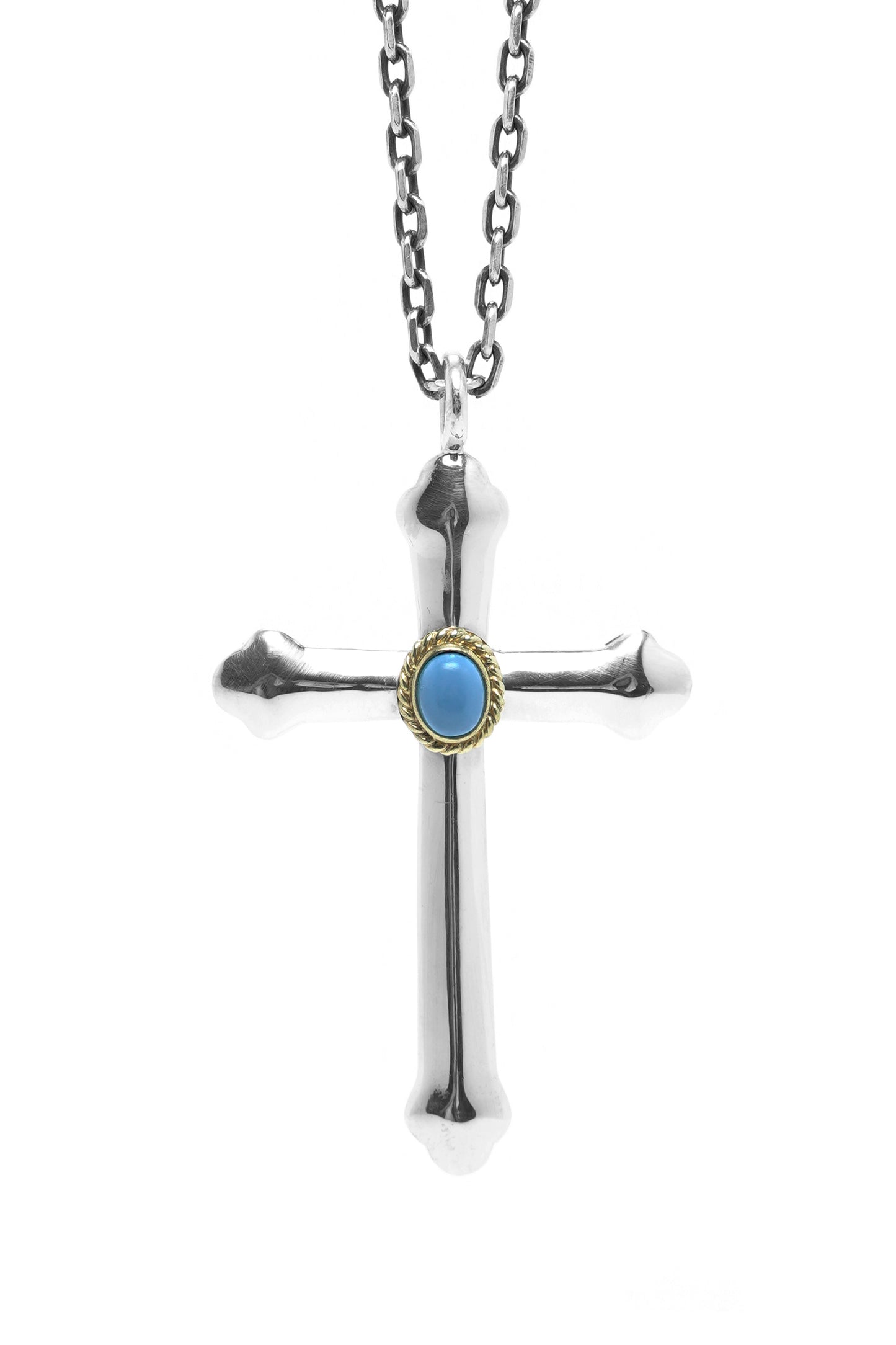 Japan Takahashi Goro Turquoise Cross 925 Silver Pendant