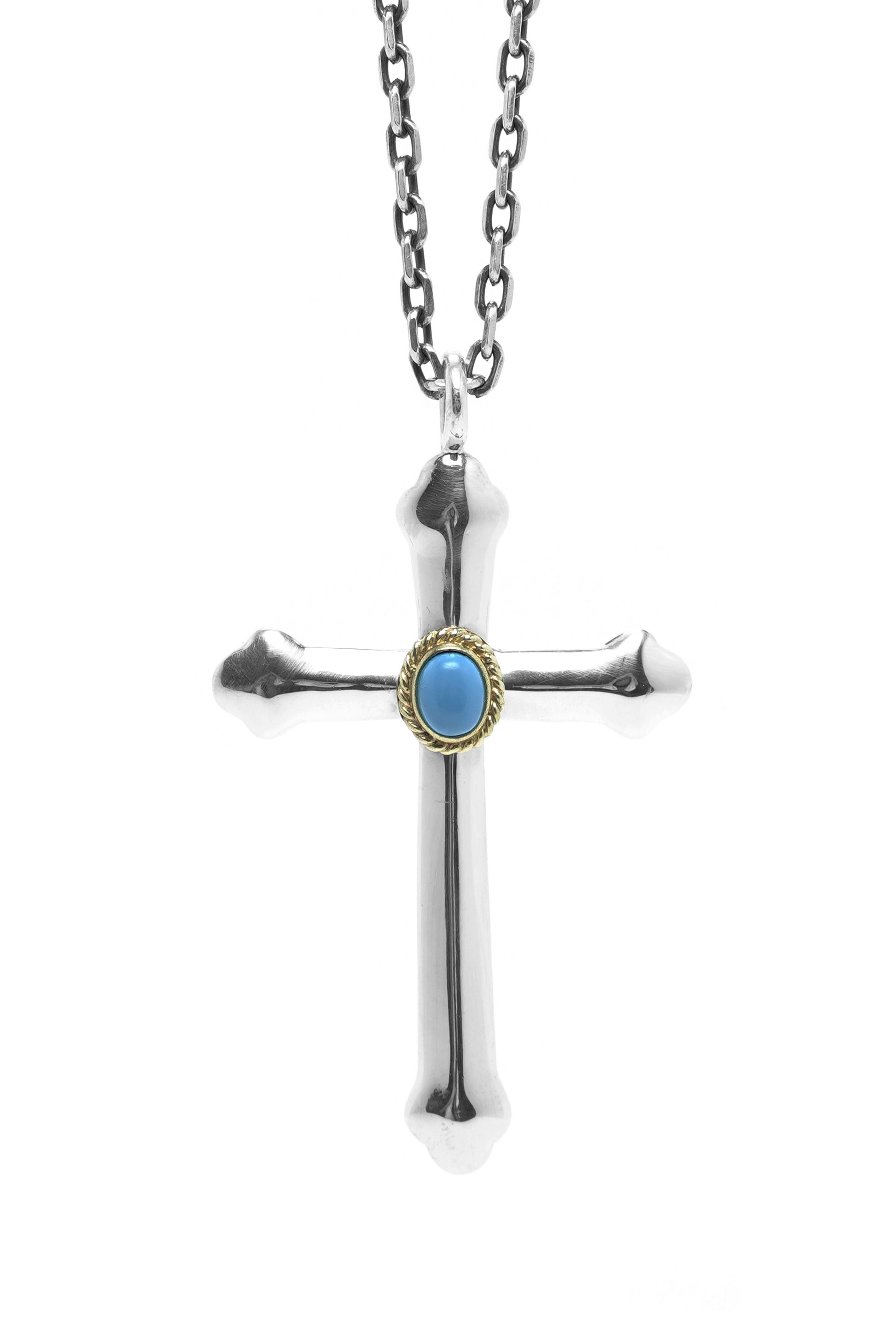 Japan Takahashi Goro Turquoise Cross 925 Silver Pendant