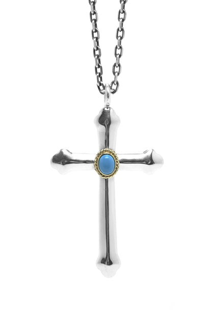Japan Takahashi Goro Turquoise Cross 925 Silver Pendant