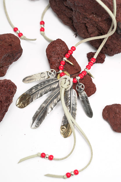 Necklace with Turquoise and Silver Feather Setup