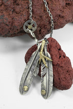 Load image into Gallery viewer, Eagle Claw Feather Necklace Set Retro Takahashi Goro 925 Sterling Silver
