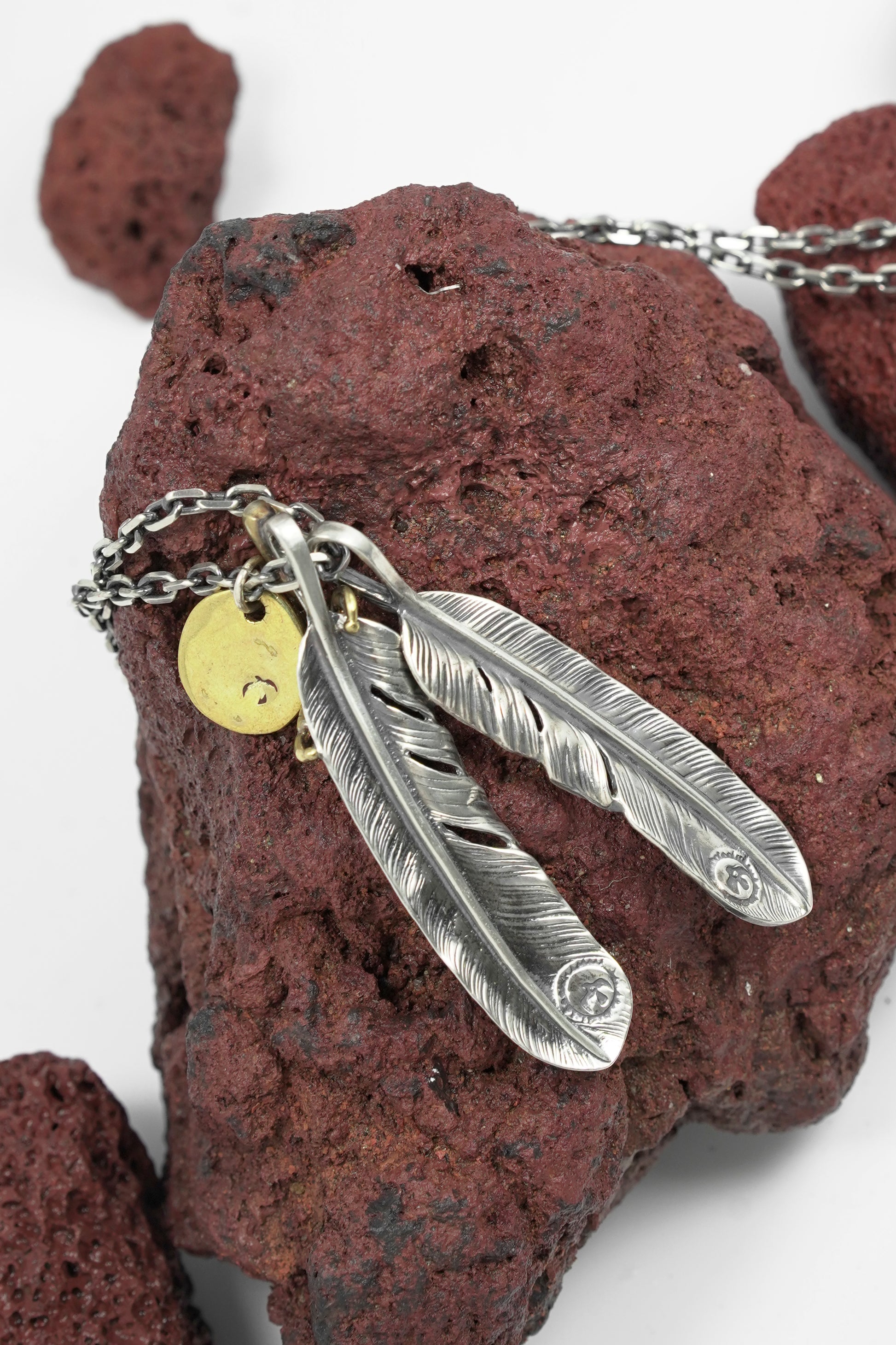 Eagle Claw Feather Necklace Set Retro Takahashi Goro 925 Sterling Silver