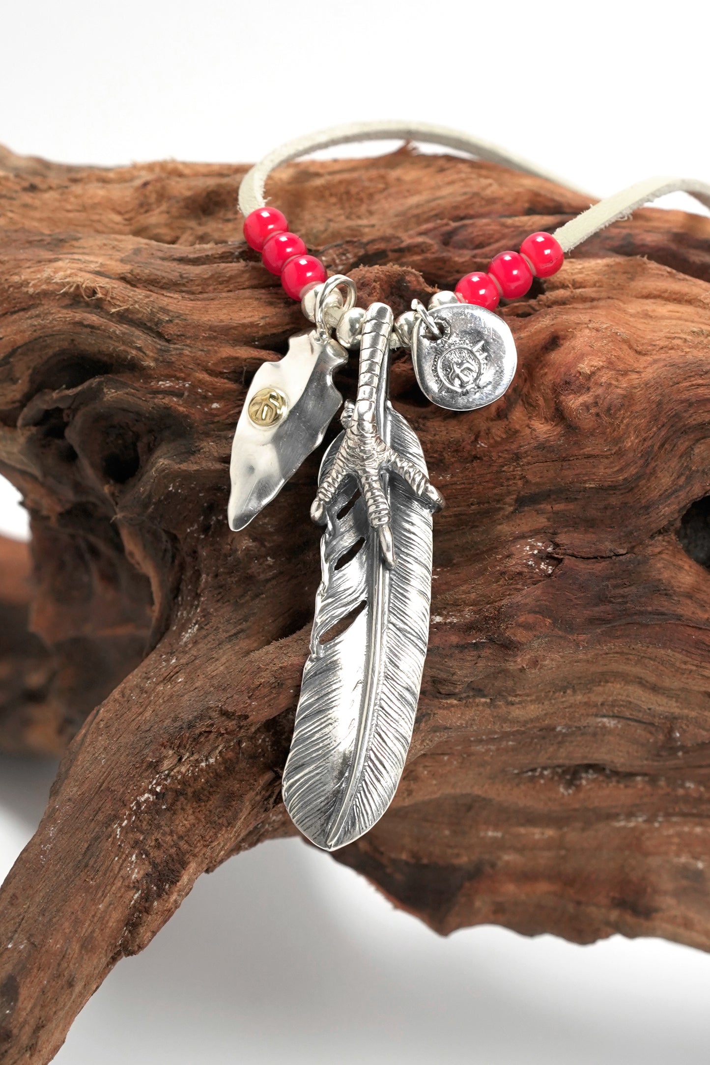Retro Takahashi Goro Eagle Claw Feather Necklace Set
