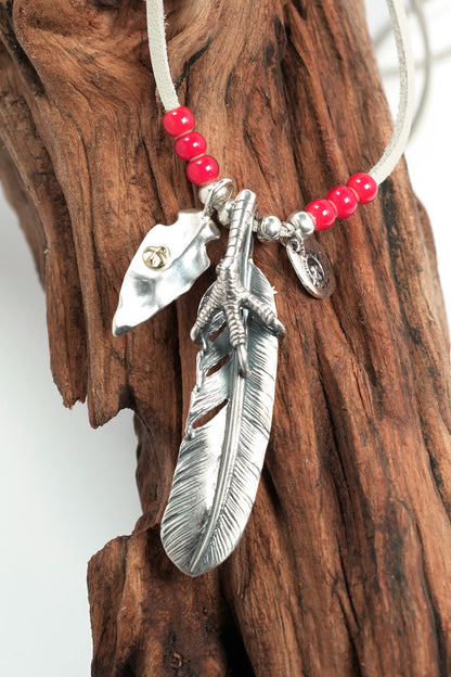 Retro Takahashi Goro Eagle Claw Feather Necklace Set
