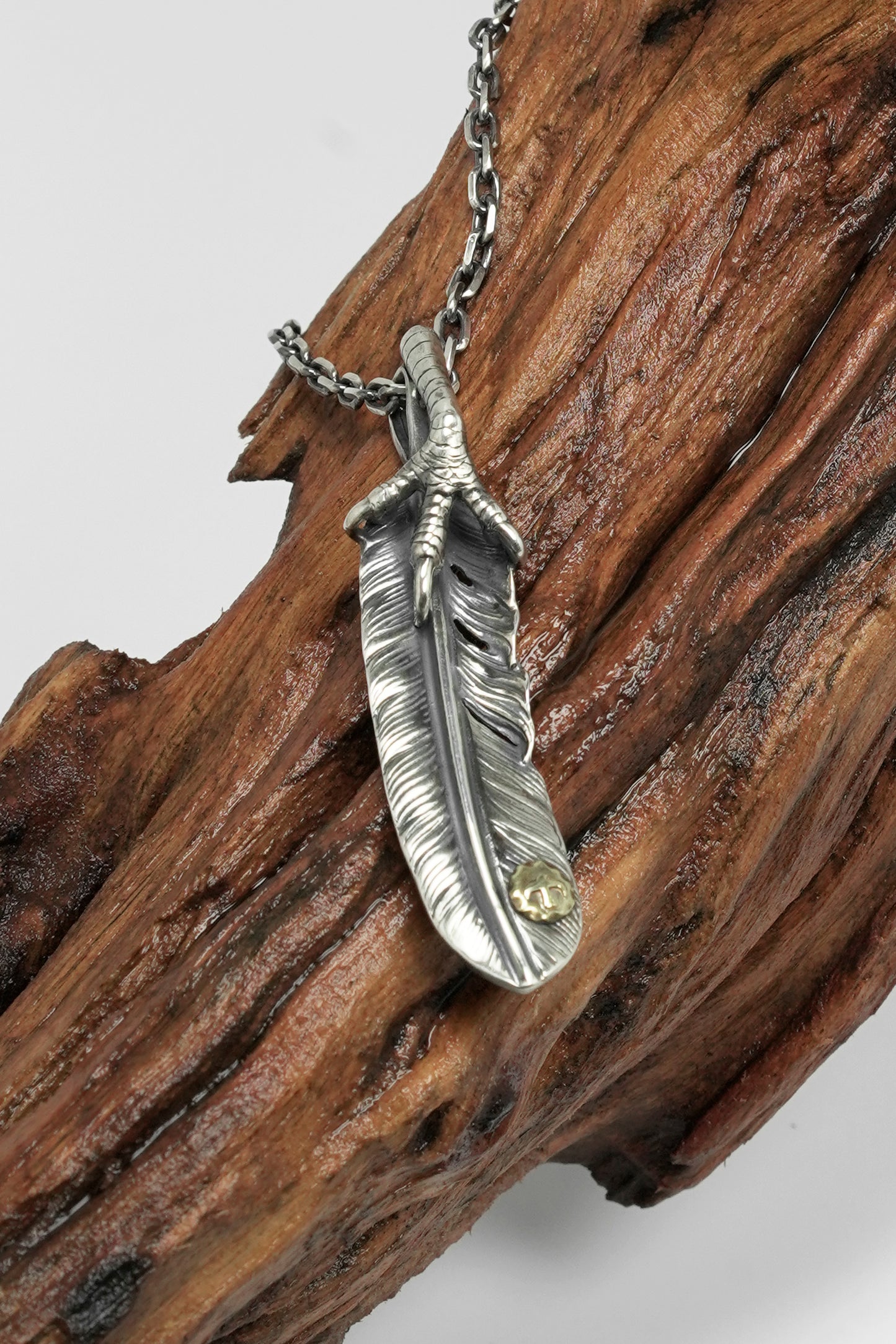Takahashi Goro Left Feather Necklace Set Retro 925 Silver