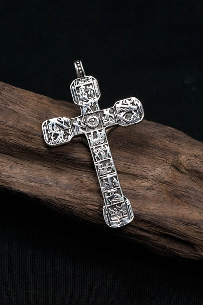 Jesus Cross Brass 925 Silver Pendant