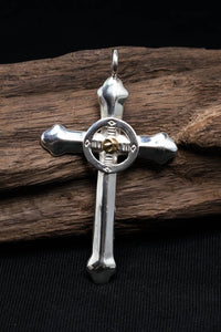 Takahashi Goro Round Brass Cross 925 Silver Pendant