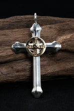 Load image into Gallery viewer, Cross Brass Small Eagle Wheel Goro 925 Silver Pendant
