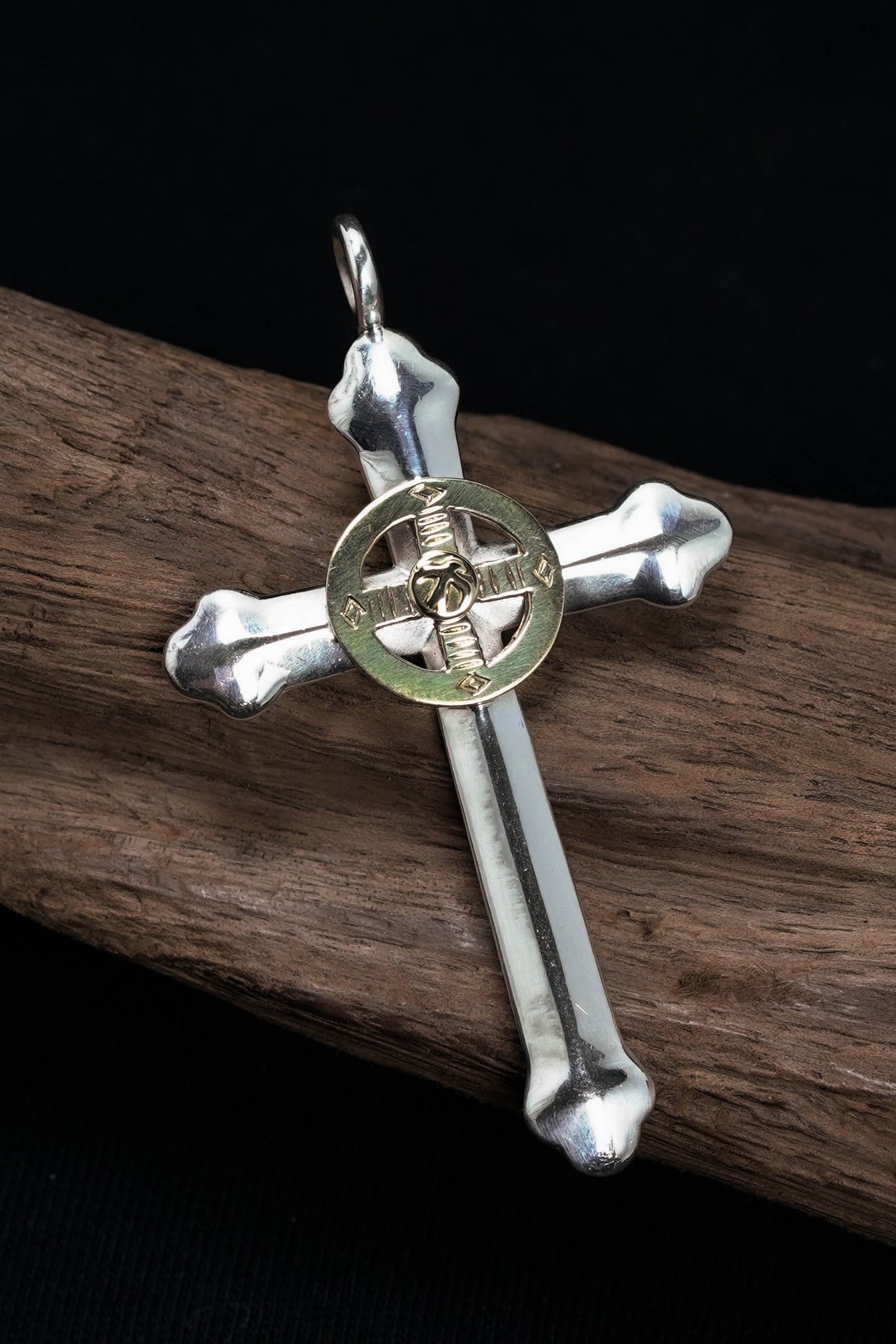 Cross Brass Small Eagle Wheel Goro 925 Silver Pendant
