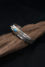 Load image into Gallery viewer, 925 Sterling Silver Goros Turquoise Feather Bracelet
