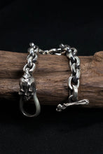 Load image into Gallery viewer, Retro S925 Sterling Silver Skull Bracelet
