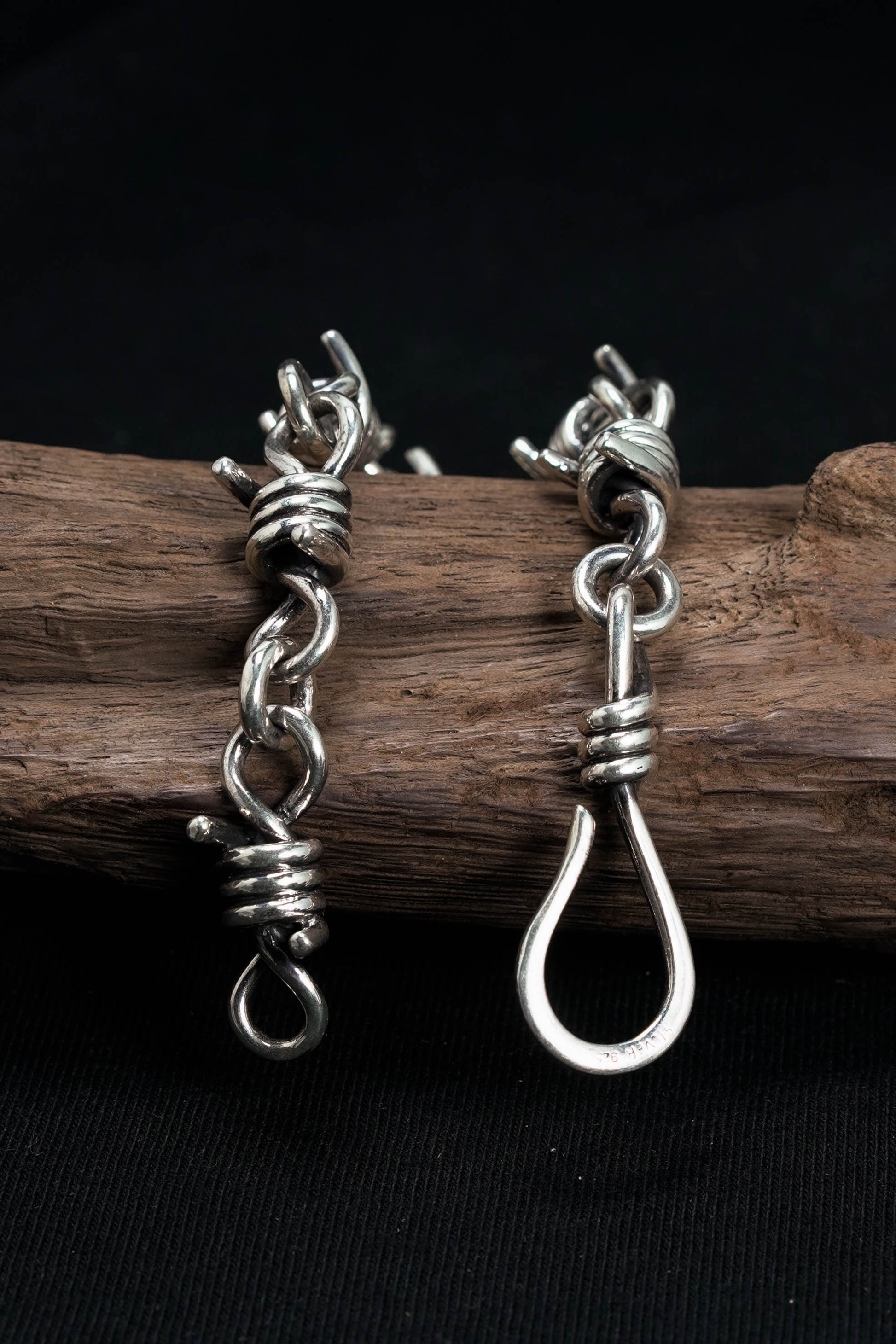 Retro Sterling Silver Twisted Rope Clasp Chain