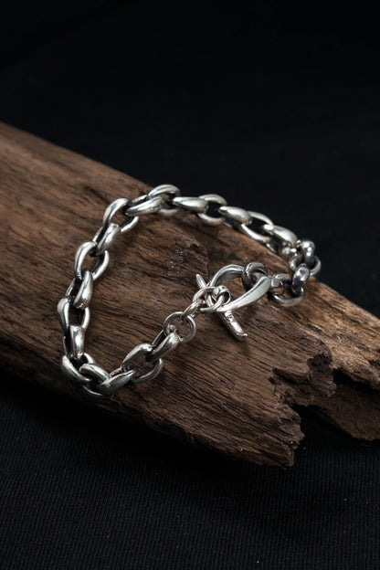Retro Silver Clasp Buckle Chain Bracelet