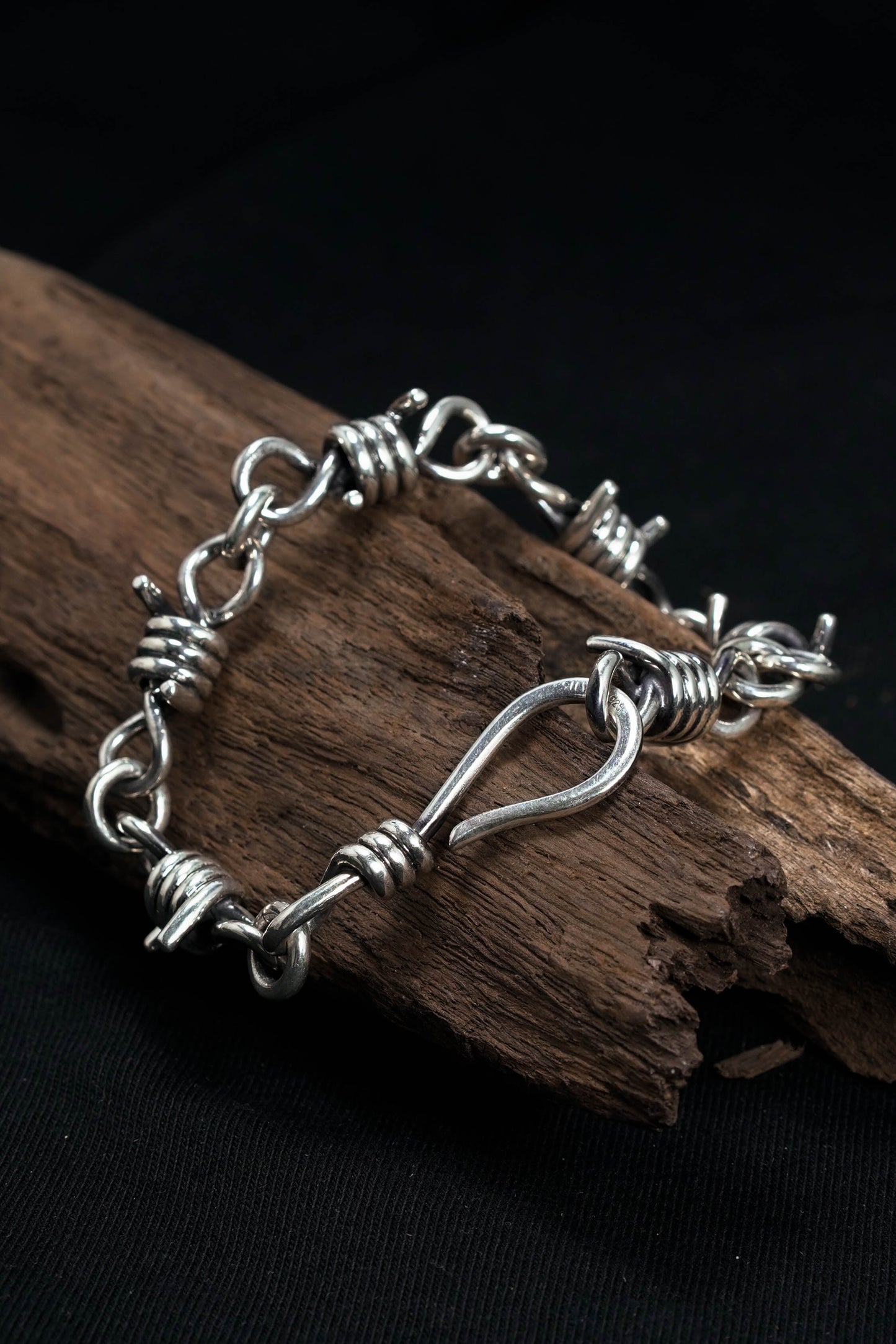 Retro Sterling Silver Twisted Rope Clasp Chain