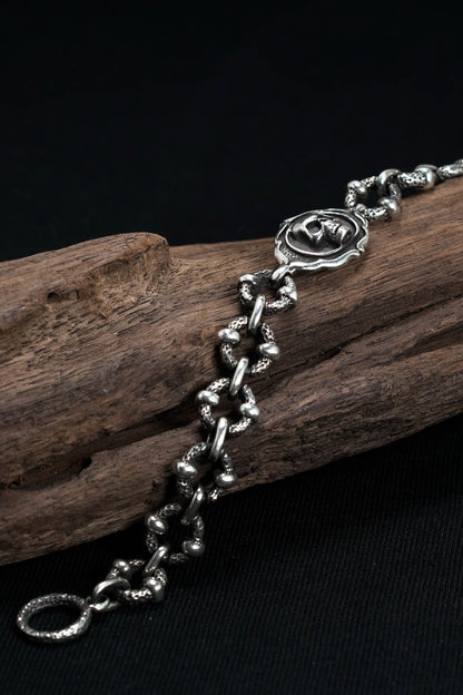 Retro Sterling Silver Chain Bracelet