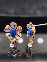 Load image into Gallery viewer, S925 Silver Dominican  Blue Amber Earrings ABDJ-E003
