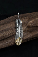 Load image into Gallery viewer, Left Feather Leaf Retro 925 Silver Pendant Takahashi Goro with Brass
