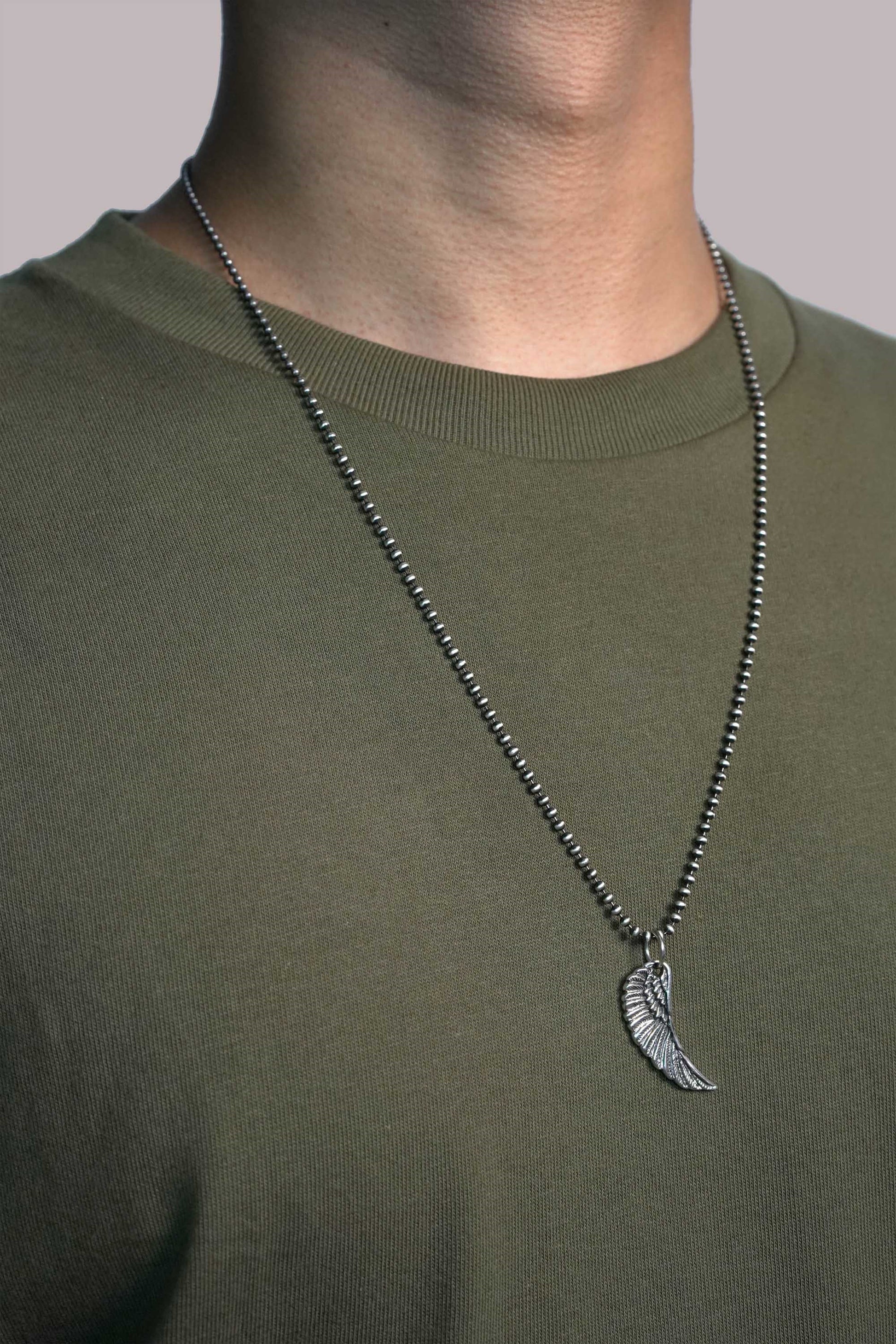 Angel Wing Feather Retro 925 Silver Pendant Takahashi Goro