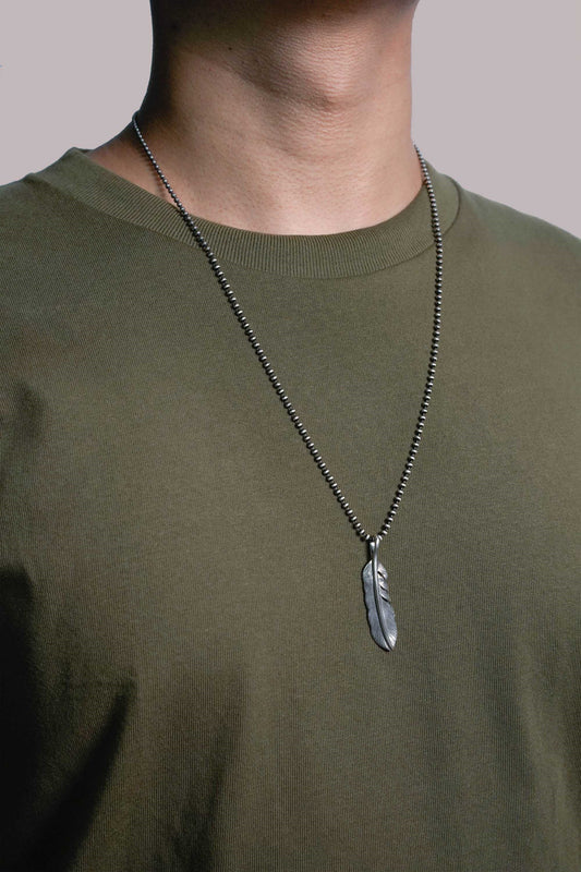 Simple Wing Feather Retro 925 Silver Pendant Takahashi Goro
