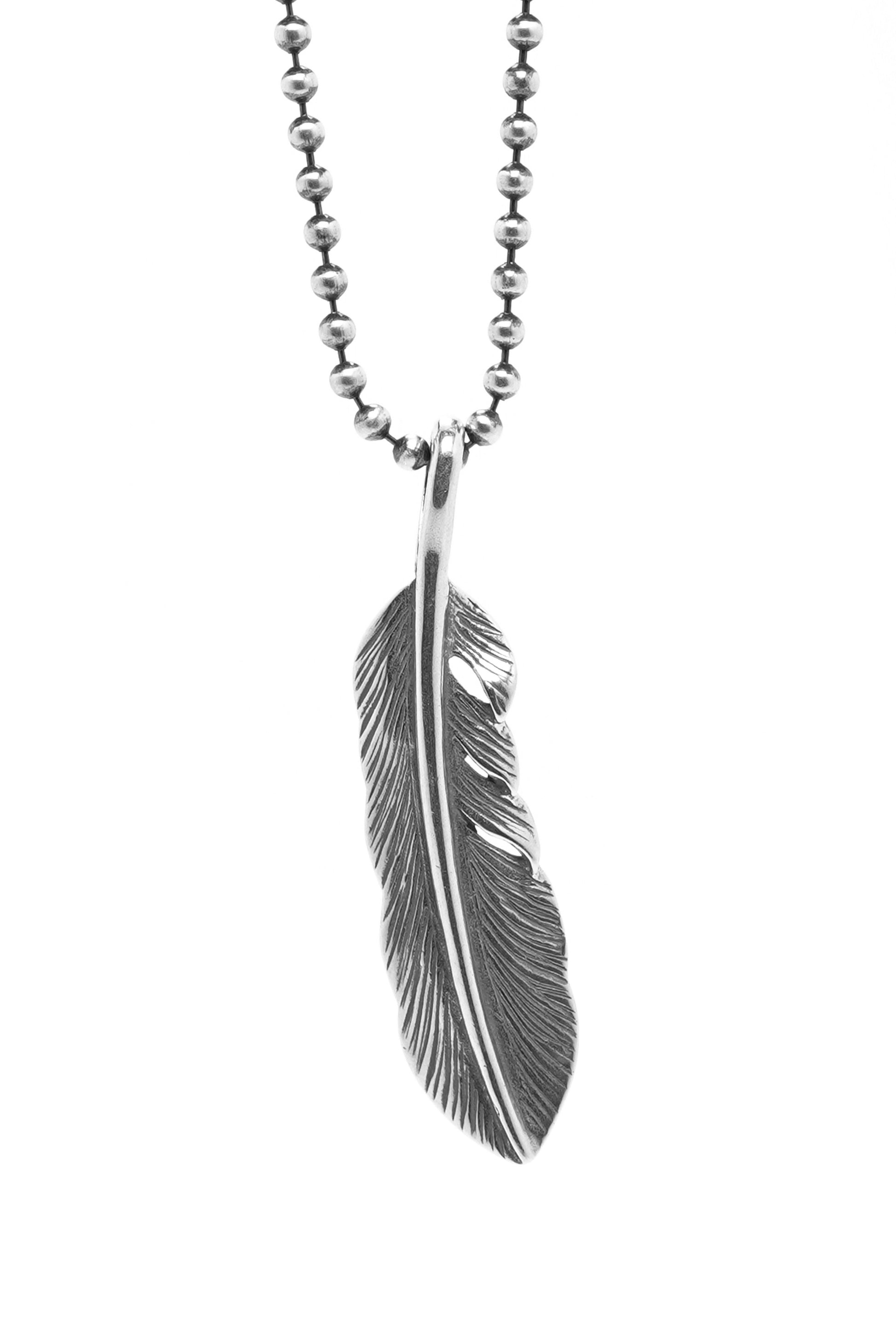 Simple Wing Feather Retro 925 Silver Pendant Takahashi Goro