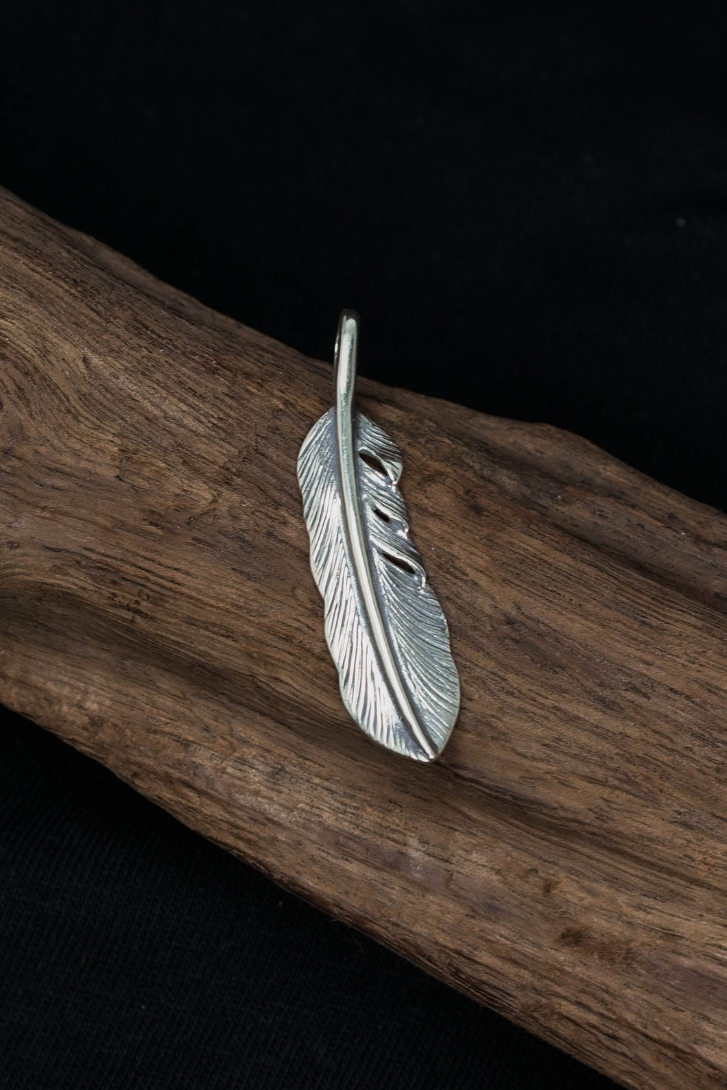 Simple Wing Feather Retro 925 Silver Pendant Takahashi Goro