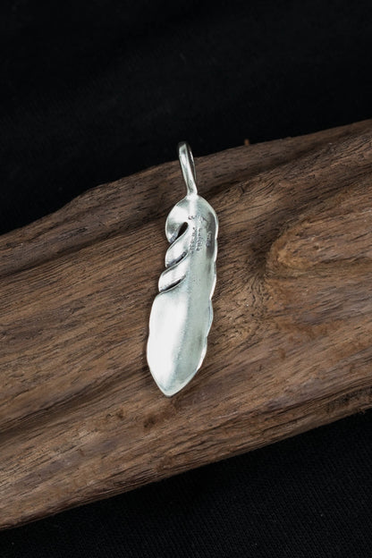 Simple Wing Feather Retro 925 Silver Pendant Takahashi Goro