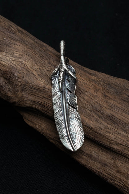 Left Eagle Claw Feather Retro 925 Silver Pendant Takahashi Goro