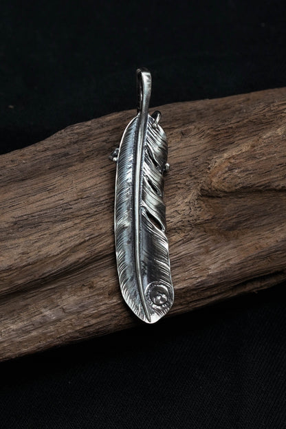 Left Eagle Claw Feather Retro 925 Silver Pendant Takahashi Goro