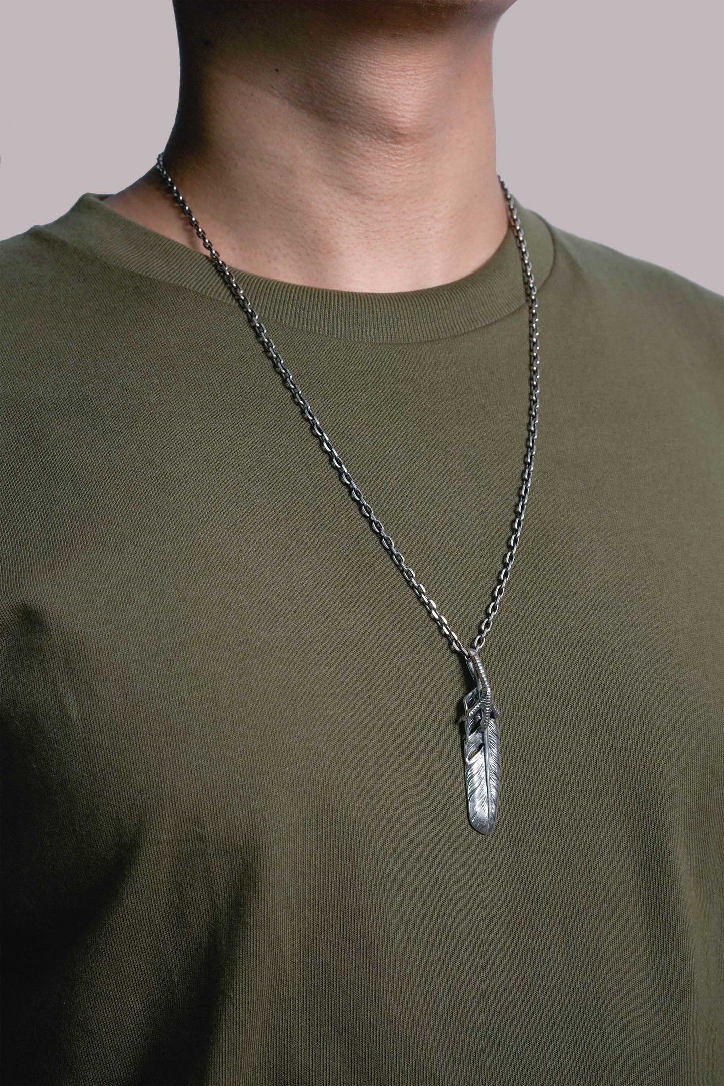 Right Eagle Claw Feather Retro 925 Silver Leaf Goro Takahashi Pendant
