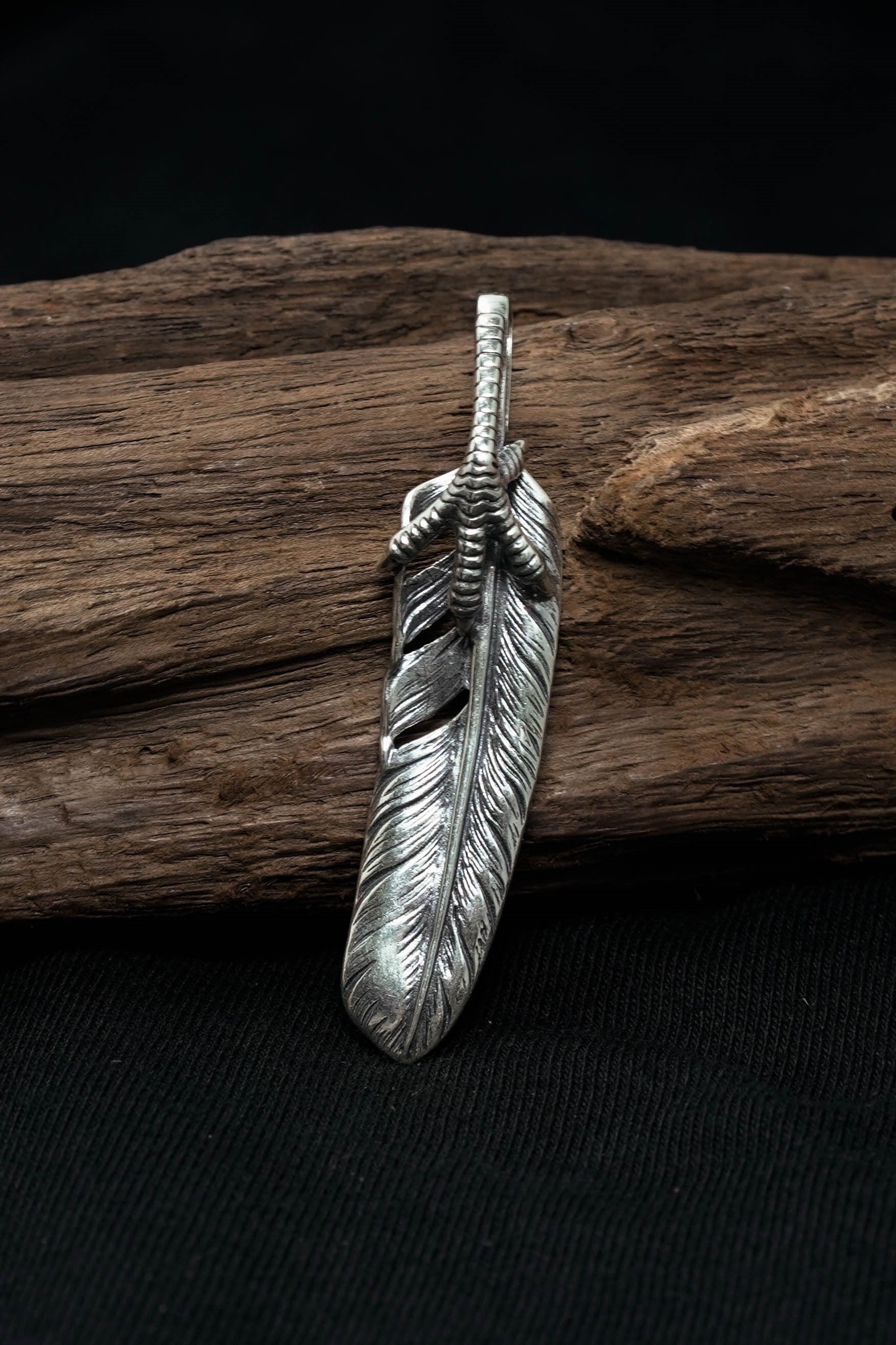 Right Eagle Claw Feather Retro 925 Silver Leaf Goro Takahashi Pendant