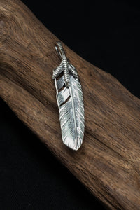 Right Eagle Claw Feather Retro 925 Silver Leaf Goro Takahashi Pendant