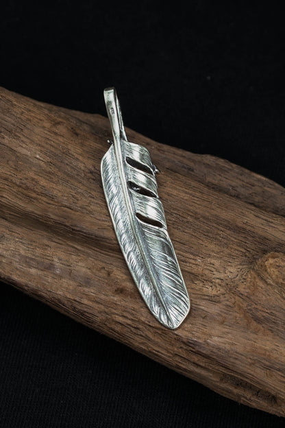 Right Eagle Claw Feather Retro 925 Silver Leaf Goro Takahashi Pendant