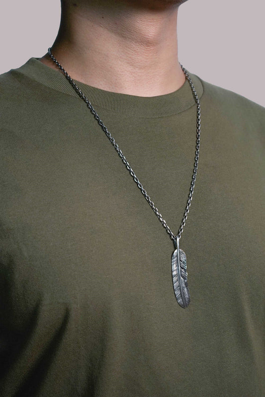 Left Feather Leaf Goro Takahashi Pendant Retro 925 Silver