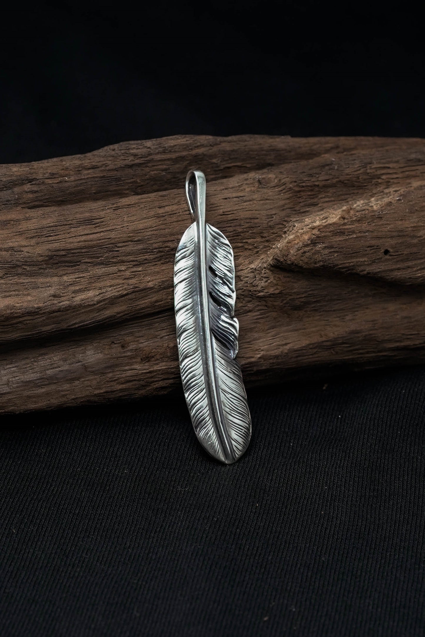 Left Feather Leaf Goro Takahashi Pendant Retro 925 Silver