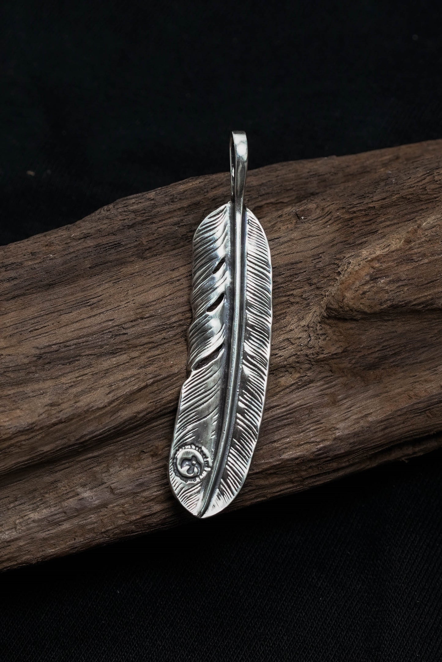Left Feather Leaf Goro Takahashi Pendant Retro 925 Silver