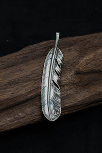 Right Feather Leaf Retro 925 Silver Goro Takahashi Pendant