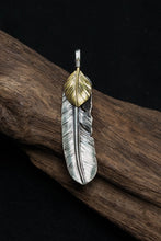 Load image into Gallery viewer, Left Feather Leaf Retro 925 Silver Goro Takahashi Pendant with Brass
