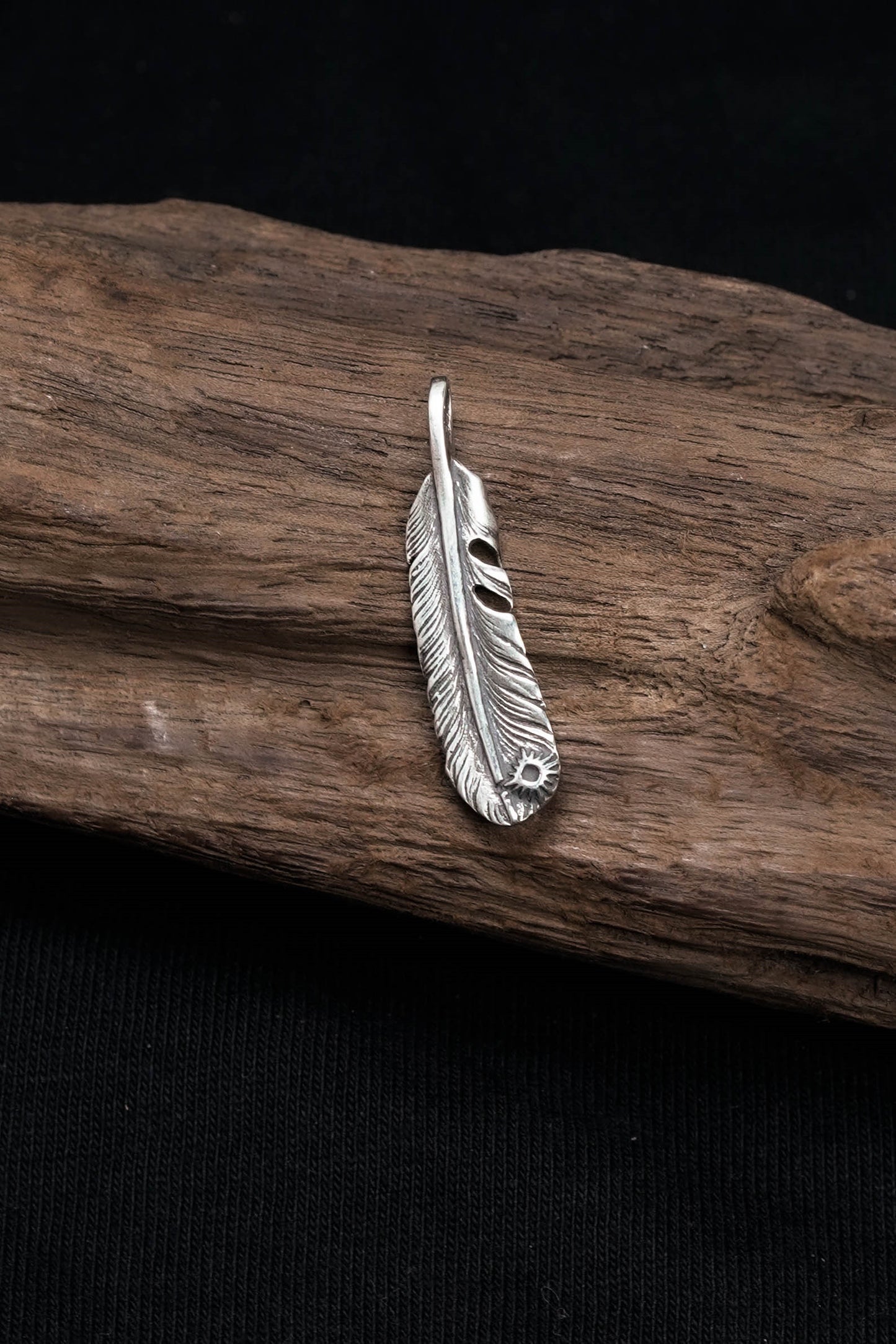 Takahashi Goro Leaf Retro 925 Silver Feather Pendant