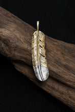 Load image into Gallery viewer, Left Feather Retro 925 Silver Pendant Takahashi Goro with Brass
