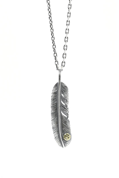 Left Feather Simple Leaf Retro 925 Silver Goro Takahashi Pendant