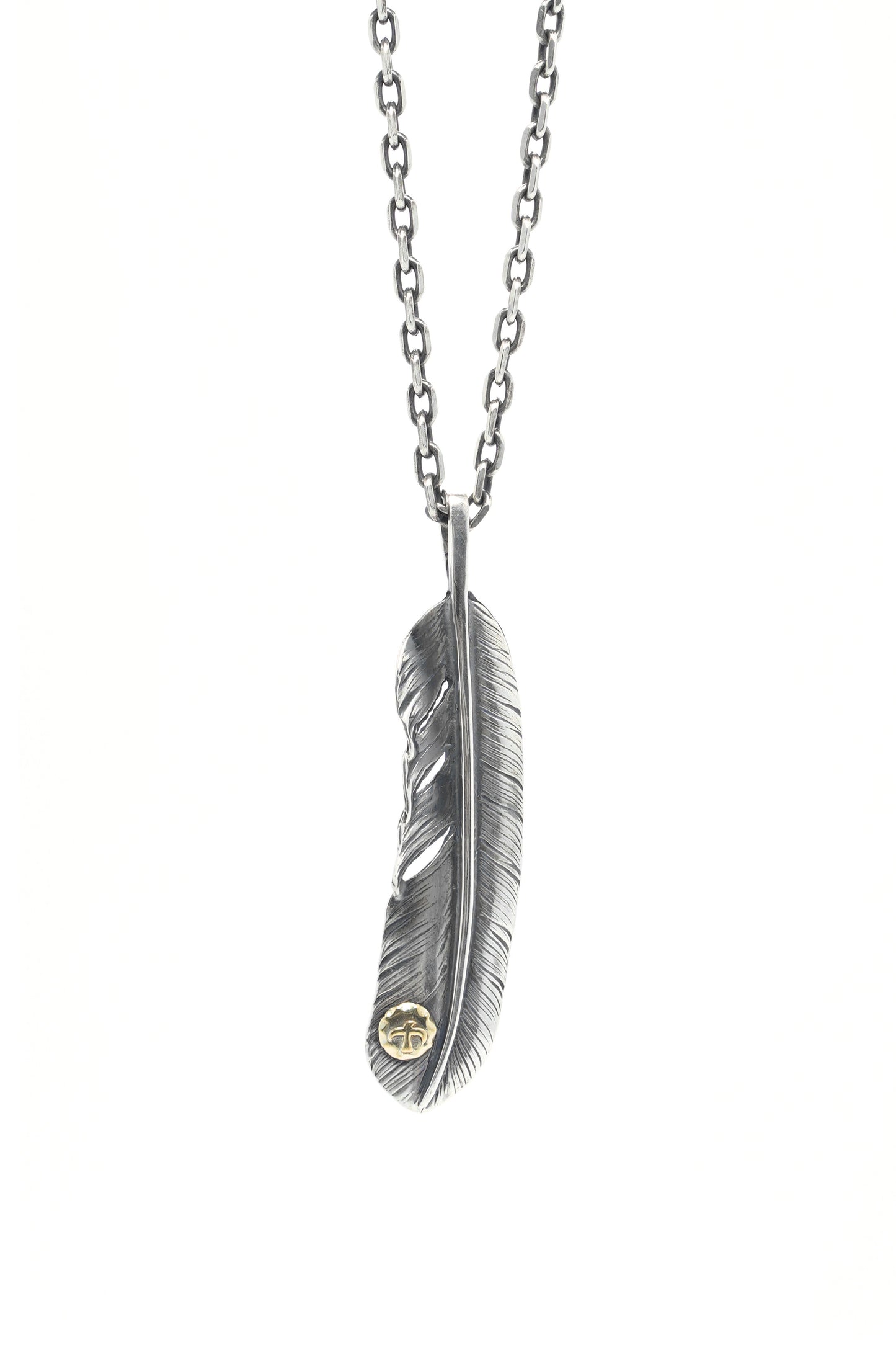 Right Feather Simple Leaf Retro 925 Silver Goro Takahashi Pendant