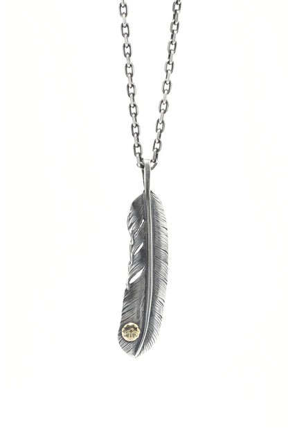 Right Feather Simple Leaf Retro 925 Silver Goro Takahashi Pendant