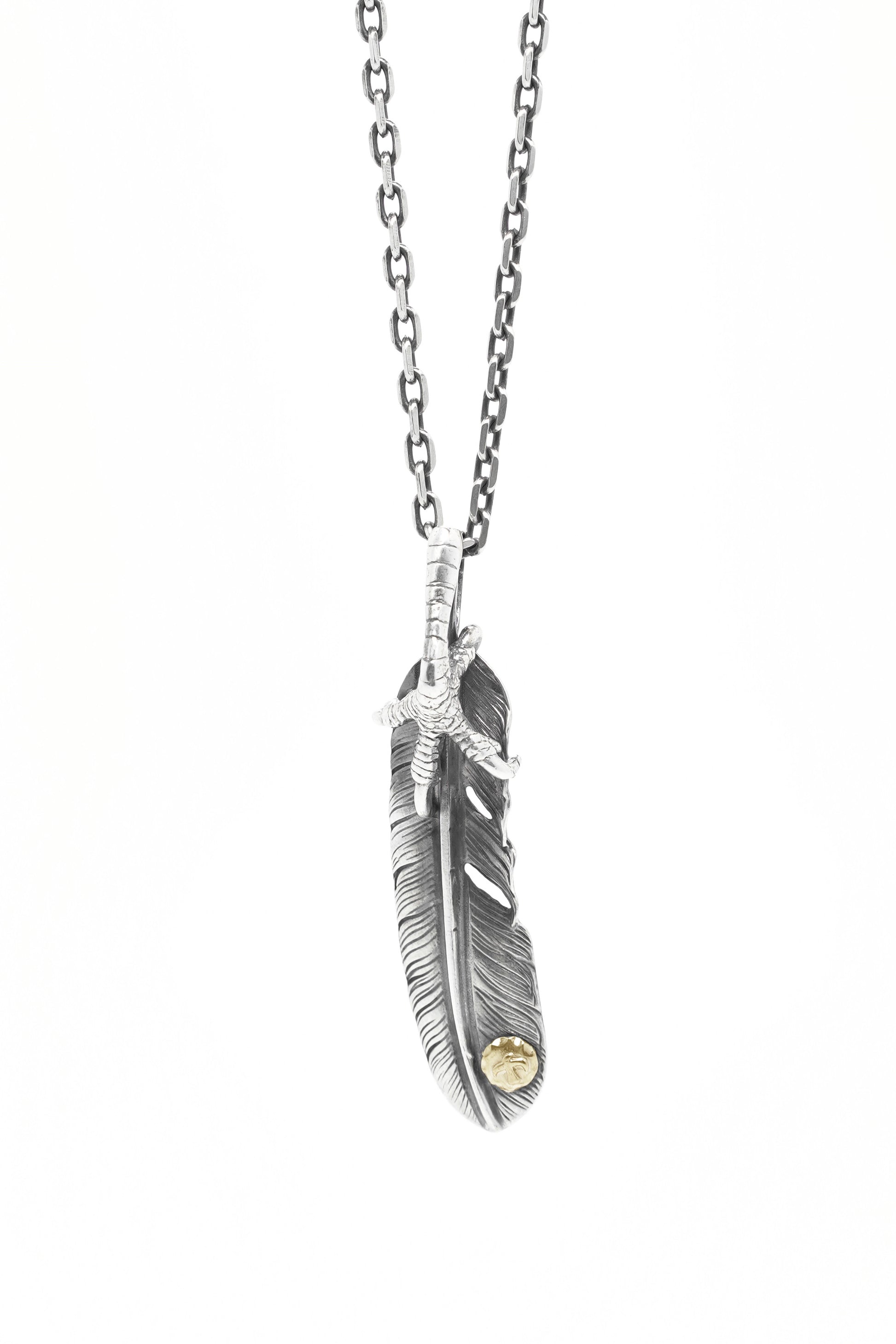 Left Eagle Claw Feather Retro 925 Silver Pendant Japan Takahashi Goro