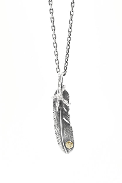 Left Eagle Claw Feather Retro 925 Silver Pendant Japan Takahashi Goro