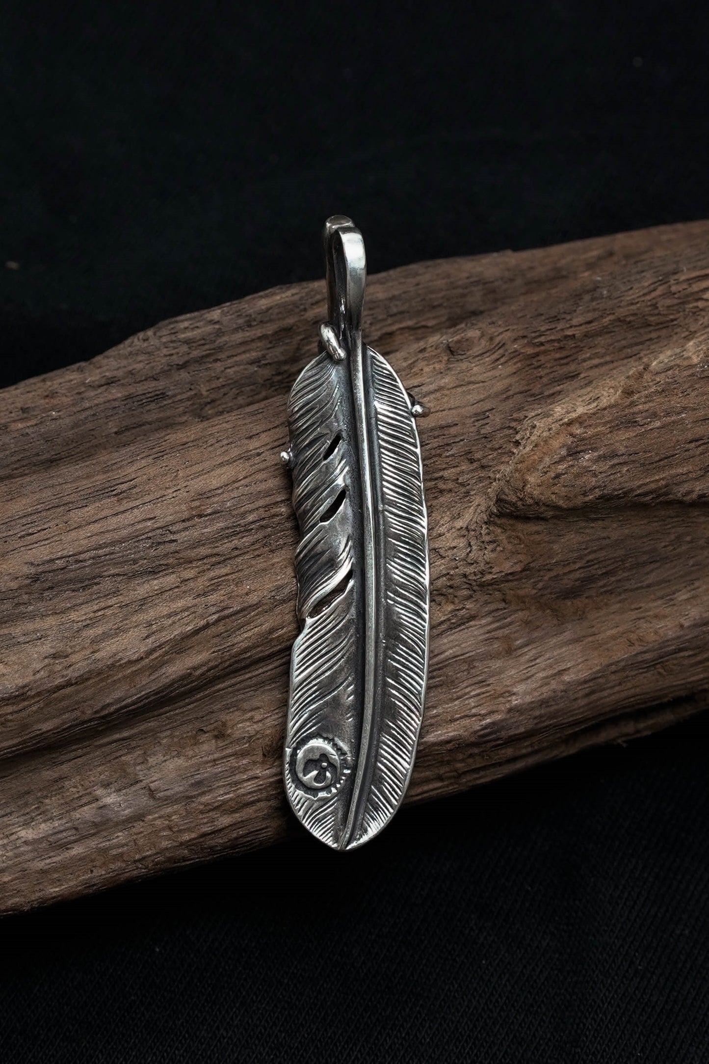 Left Eagle Claw Feather Retro 925 Silver Pendant Japan Takahashi Goro