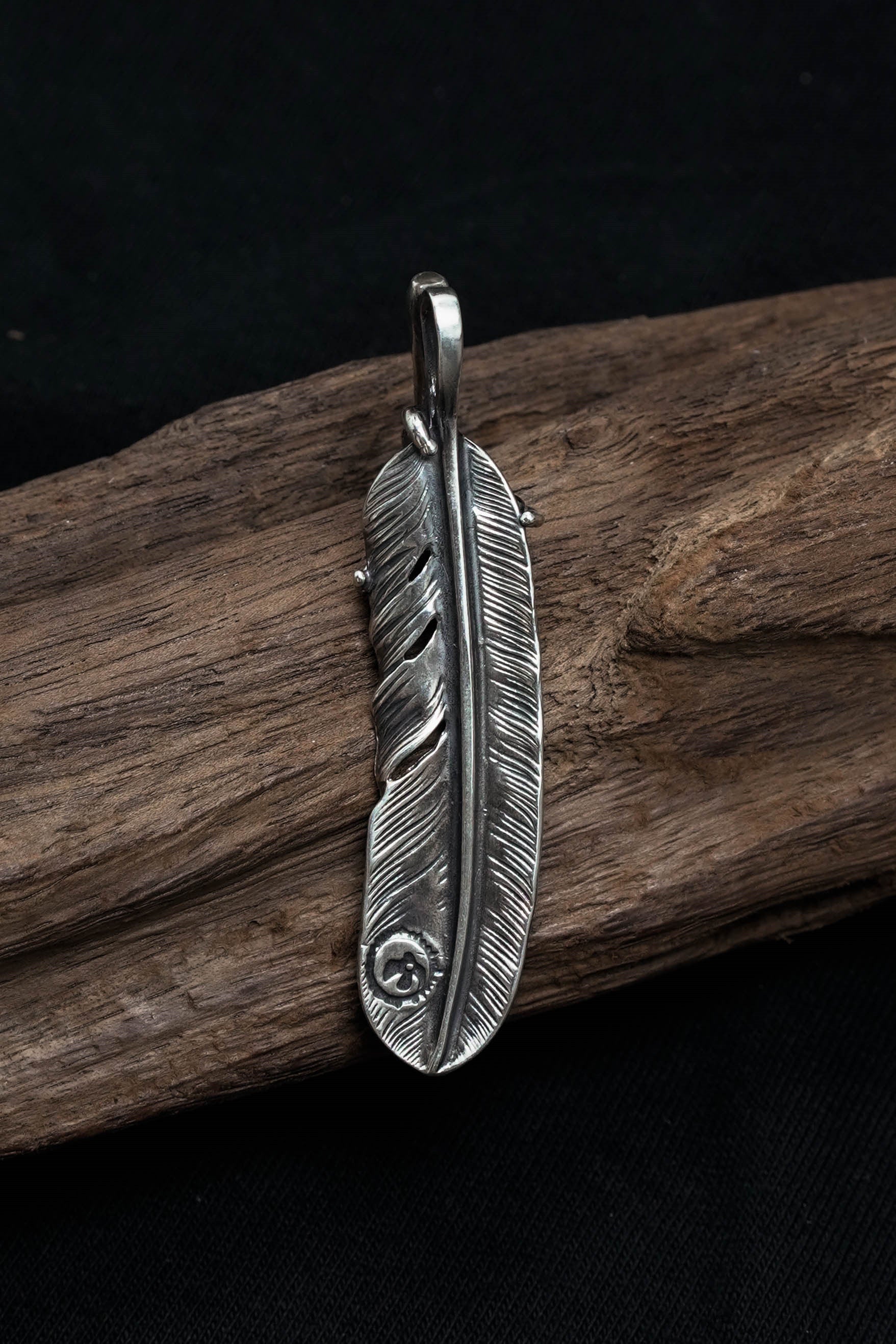 Left Eagle Claw Feather Retro 925 Silver Pendant Japan Takahashi Goro