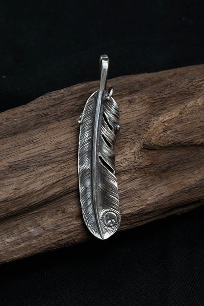 Right Eagle Claw Feather Retro 925 Silver Pendant Japan Takahashi Goro