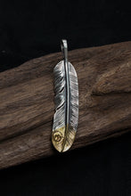 Load image into Gallery viewer, Left Feather Retro 925 Silver Goro Takahashi Pendant with Brass
